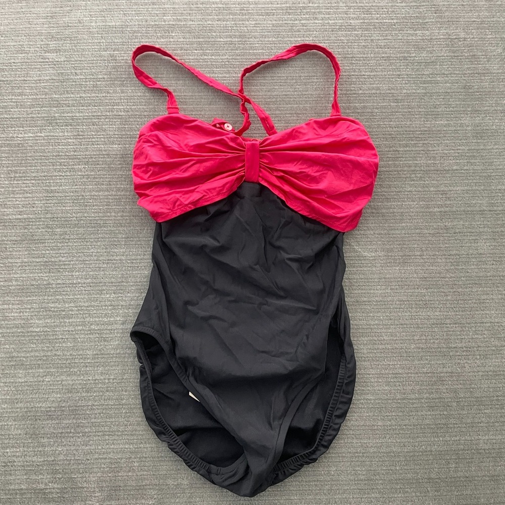 Vintage 90s Roxanne Swimsuit One Piece Vacation Size 12 Cup D Twist Front